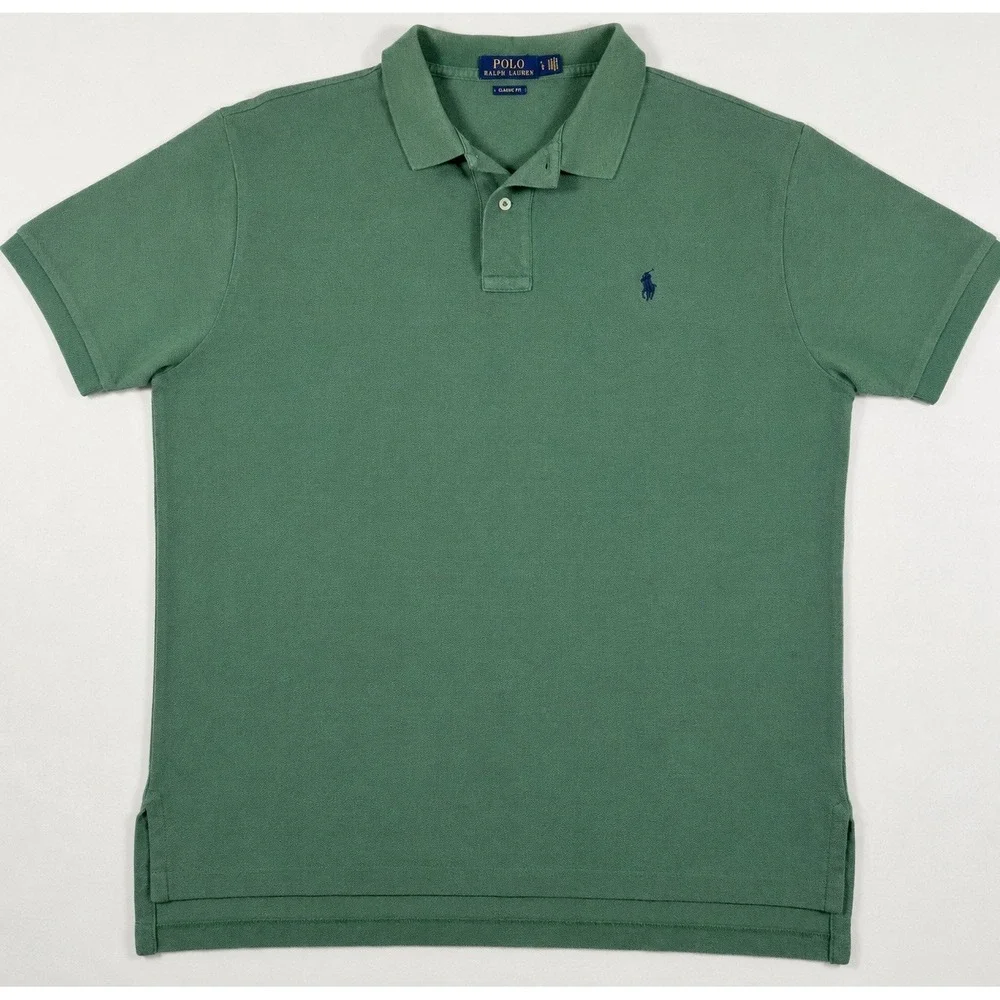Polo Ralph Lauren Classic Fit Polo Shirt L Green Heather Pony Logo Men